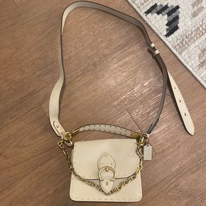 WORN ONCE: cream leather COACH Beat Bag